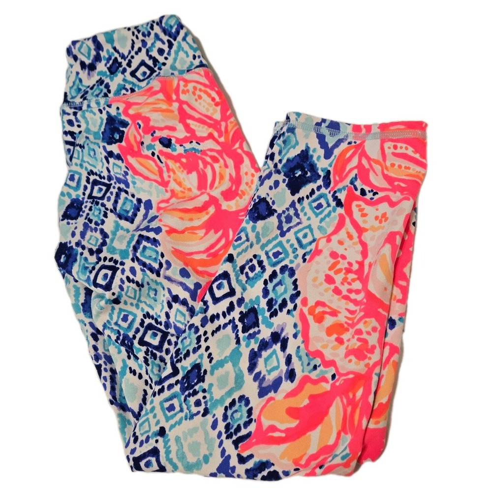 Lilly Pulitzer Luxletic Leggings Serene Blue Kaleidoscope Size XS